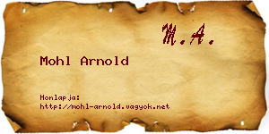 Mohl Arnold névjegykártya